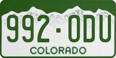 CO license plate 992ODU