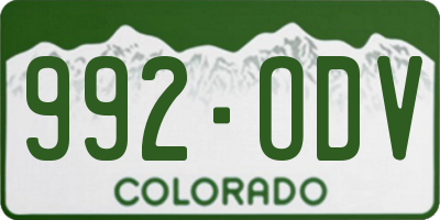 CO license plate 992ODV