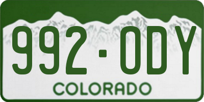 CO license plate 992ODY