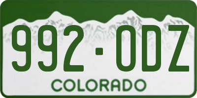 CO license plate 992ODZ