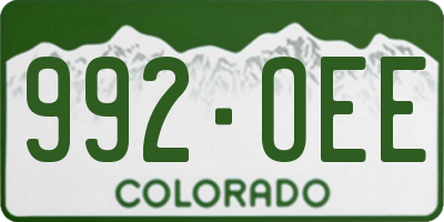 CO license plate 992OEE