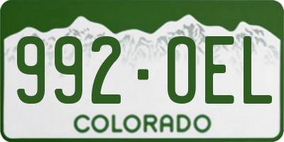 CO license plate 992OEL