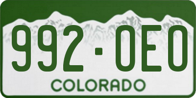 CO license plate 992OEO