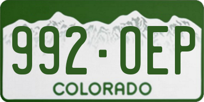 CO license plate 992OEP
