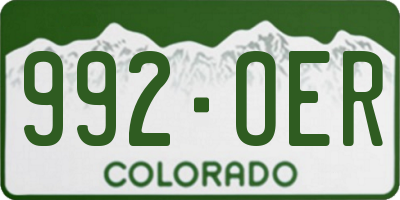 CO license plate 992OER