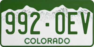 CO license plate 992OEV