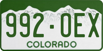 CO license plate 992OEX