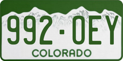 CO license plate 992OEY