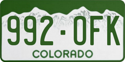 CO license plate 992OFK