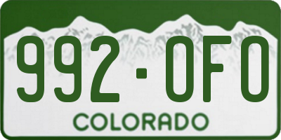CO license plate 992OFO
