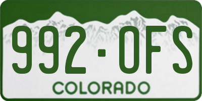 CO license plate 992OFS