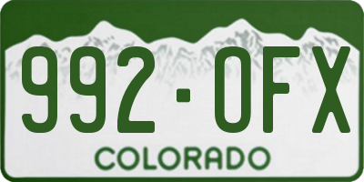 CO license plate 992OFX