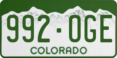CO license plate 992OGE