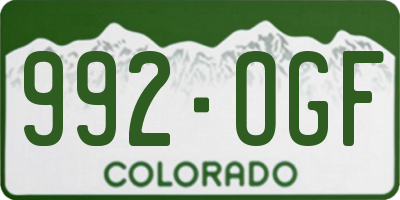 CO license plate 992OGF
