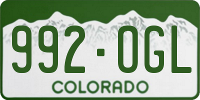 CO license plate 992OGL