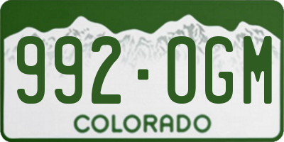 CO license plate 992OGM