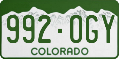 CO license plate 992OGY