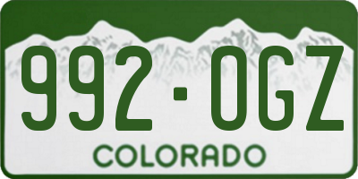 CO license plate 992OGZ