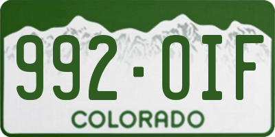 CO license plate 992OIF