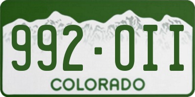 CO license plate 992OII