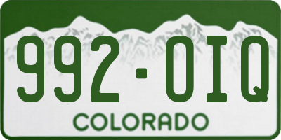 CO license plate 992OIQ
