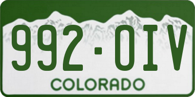 CO license plate 992OIV