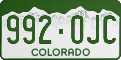 CO license plate 992OJC