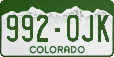 CO license plate 992OJK
