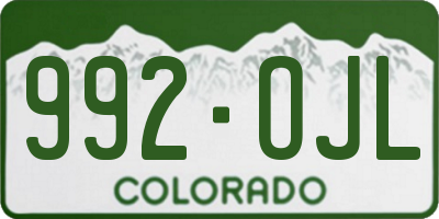 CO license plate 992OJL