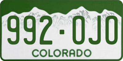 CO license plate 992OJO