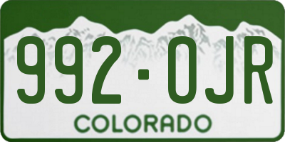 CO license plate 992OJR