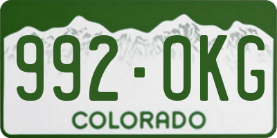 CO license plate 992OKG
