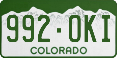 CO license plate 992OKI