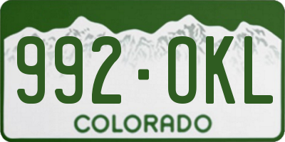 CO license plate 992OKL