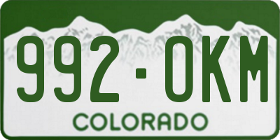 CO license plate 992OKM