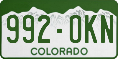CO license plate 992OKN