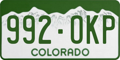 CO license plate 992OKP