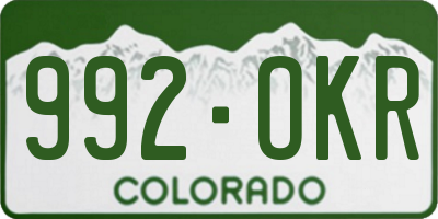 CO license plate 992OKR