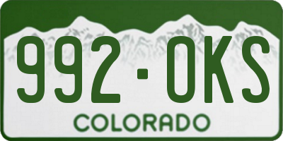 CO license plate 992OKS