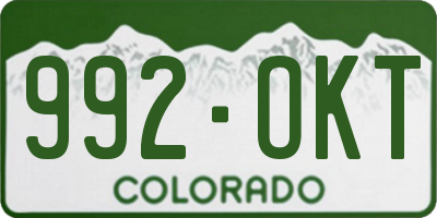 CO license plate 992OKT