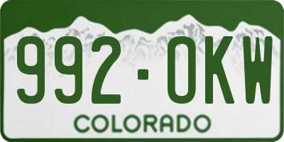 CO license plate 992OKW
