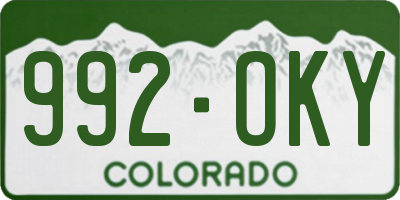 CO license plate 992OKY