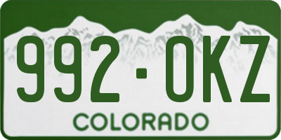 CO license plate 992OKZ