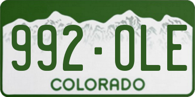 CO license plate 992OLE