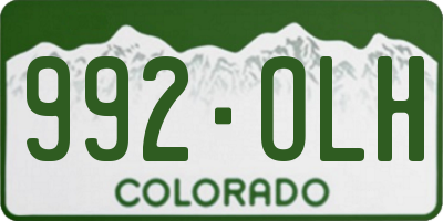 CO license plate 992OLH