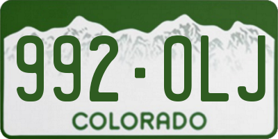 CO license plate 992OLJ