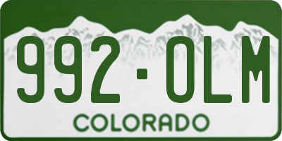 CO license plate 992OLM