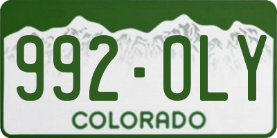CO license plate 992OLY