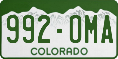CO license plate 992OMA