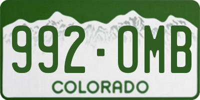 CO license plate 992OMB